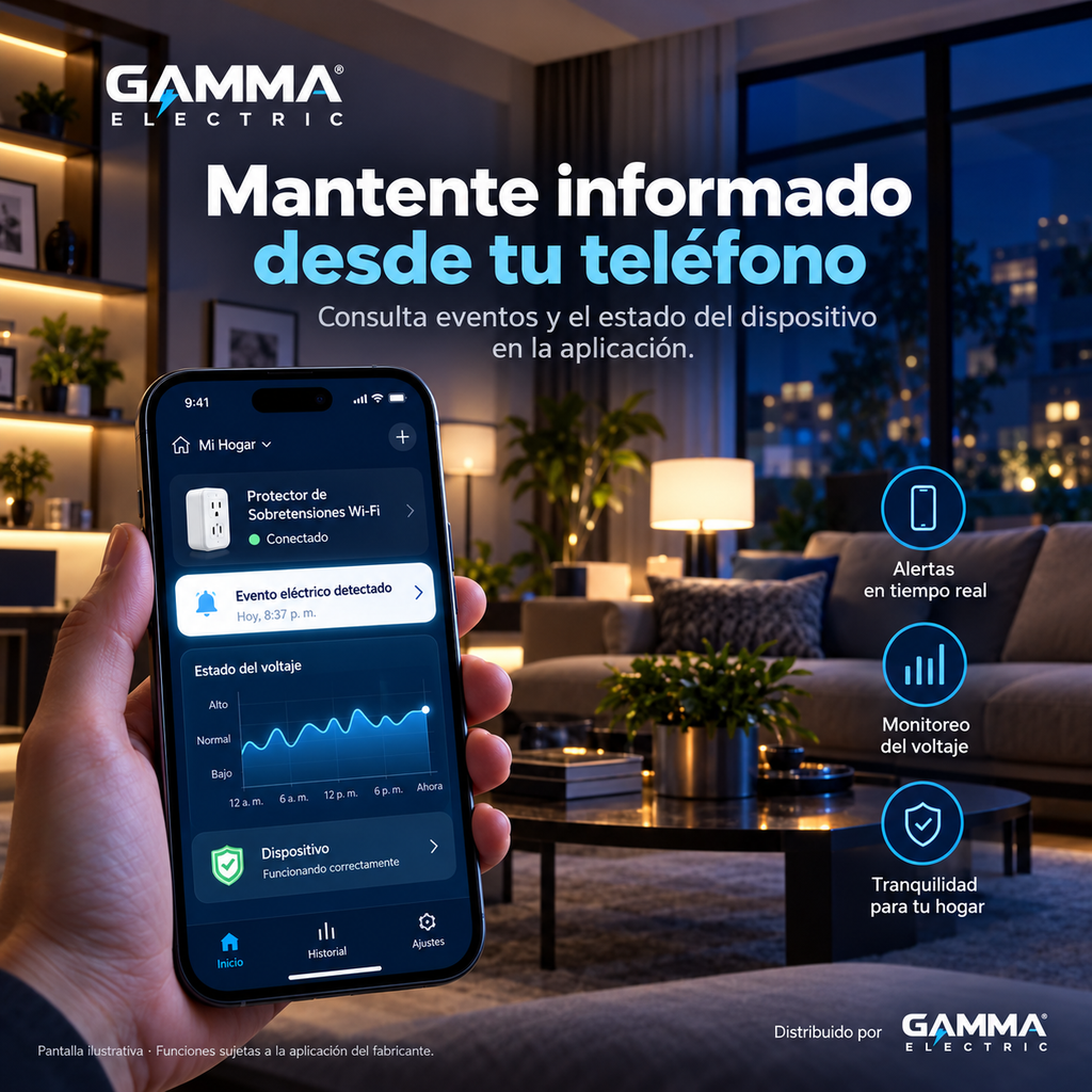 Dispositivo de Protección contra Sobretensiones Inteligente WiFi